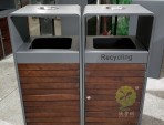 街道組合式分類鋼木垃圾桶