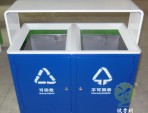 噴塑戶外雙分類鋼制垃圾桶