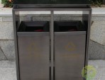 電鍍黑鈦雙分類不銹鋼垃圾桶