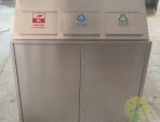 室外屋形三分類不銹鋼垃圾箱