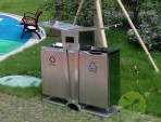 公園環(huán)保雙分類不銹鋼垃圾箱