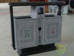 室外烤漆沖孔鋼板分類垃圾桶