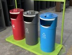 新款大型三分類鋼制垃圾桶