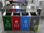 戶外小區(qū)四分類不銹鋼垃圾箱