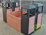 高鐵站站臺烤漆不銹鋼分類垃圾桶