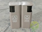戶外側(cè)投口噴粉不銹鋼分類垃圾桶圖片