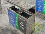 戶外鏡面不銹鋼分類垃圾桶