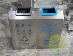 室內(nèi)商用直投口不銹鋼分類垃圾桶