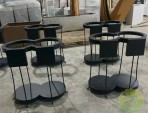 室內(nèi)地鐵站黑色噴粉不銹鋼兩連體垃圾桶
