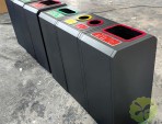 出口室內(nèi)黑色組合式不銹鋼分類垃圾桶