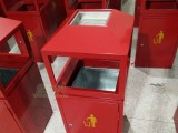 貴州單位采購國慶紅鋼制烤漆戶外垃圾桶