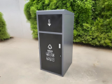 戶外密閉式240升噴粉鍍鋅板垃圾桶定義城市潔凈美學(xué)