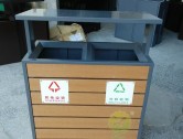 街道簡潔分類鋼木垃圾箱
