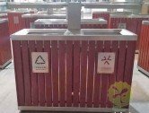 室外景區(qū)公園鋼木分類垃圾箱