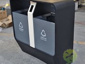 戶外街道噴塑不銹鋼分類垃圾桶圖片
