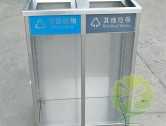 地鐵站防爆透明兩連體不銹鋼分類垃圾桶圖片