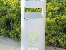 商場(chǎng)圓柱形加厚不銹鋼果皮箱