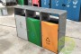 深圳戶外學校菱形不銹鋼分類垃圾桶案例