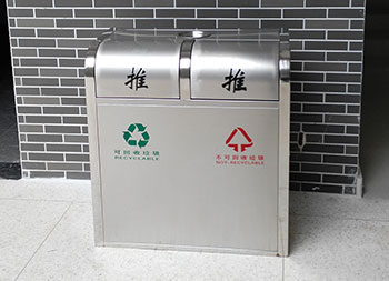戶外環(huán)保不銹鋼雙分類(lèi)垃圾桶主圖