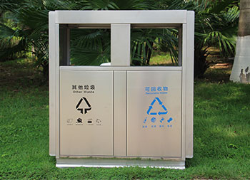 戶外公園雙分類不銹鋼垃圾箱主圖