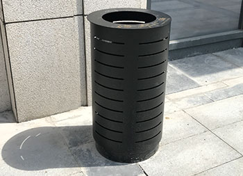 室外廣場圓柱形鋼制垃圾桶主圖