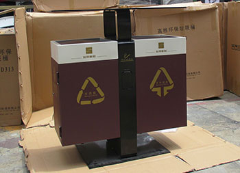 室外物業(yè)社區(qū)兩分類鋼制垃圾箱主圖