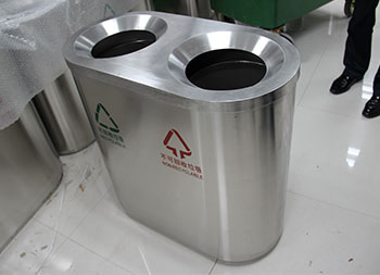 機場直投口不銹鋼分類垃圾桶主圖