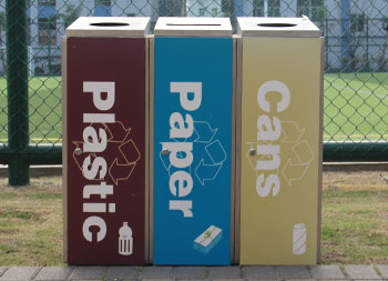 商場立式直投口不銹鋼分類垃圾桶主圖