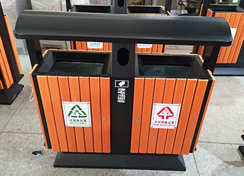 戶(hù)外市政公園兩分類(lèi)鋼木垃圾桶主圖