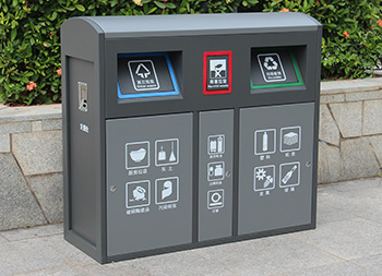 小區(qū)噴塑冷軋鋼板分類垃圾箱主圖