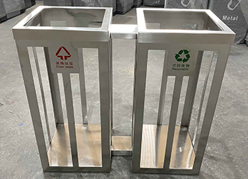 地鐵站304不銹鋼分類垃圾桶主圖