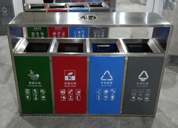 戶外小區(qū)四分類不銹鋼垃圾箱主圖
