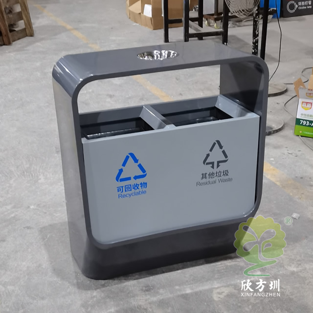 戶外噴塑不銹鋼分類垃圾桶-圖3