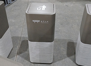 室內(nèi)電梯口搖蓋式不銹鋼垃圾桶主圖