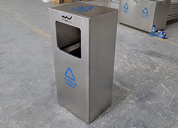 戶外方形滑軌不銹鋼垃圾桶主圖