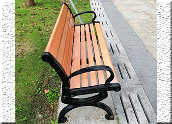 帶靠背戶外公園鋼木休閑椅主圖