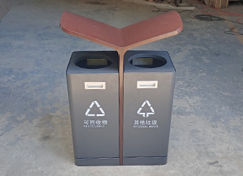 戶(hù)外翼形噴塑不銹鋼分類(lèi)垃圾桶主圖