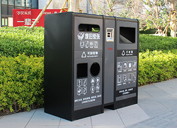 室內(nèi)寫字樓不銹鋼分類垃圾箱主圖