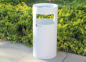 商場圓柱形加厚不銹鋼果皮箱主圖