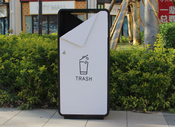 出口貿(mào)易方形噴塑不銹鋼垃圾桶主圖