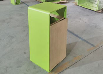 轉(zhuǎn)木紋不銹鋼垃圾桶單筒主圖