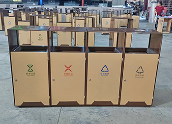 戶外遺址公園組合式不銹鋼分類垃圾桶主圖