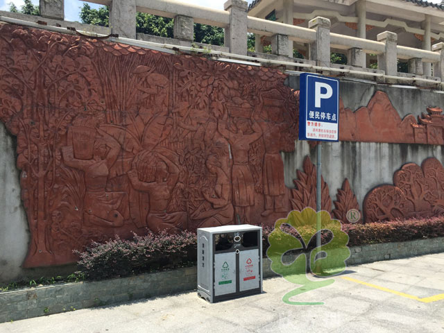 玻璃鋼仿大理石垃圾桶圖片