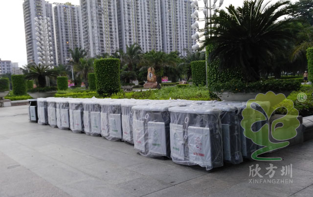 玻璃鋼仿大理石垃圾箱圖片