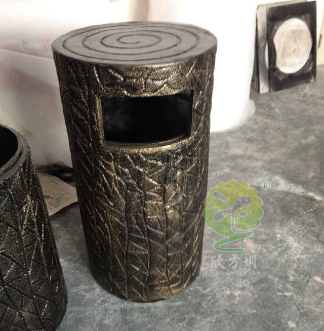 玻璃鋼仿銅垃圾桶圖片