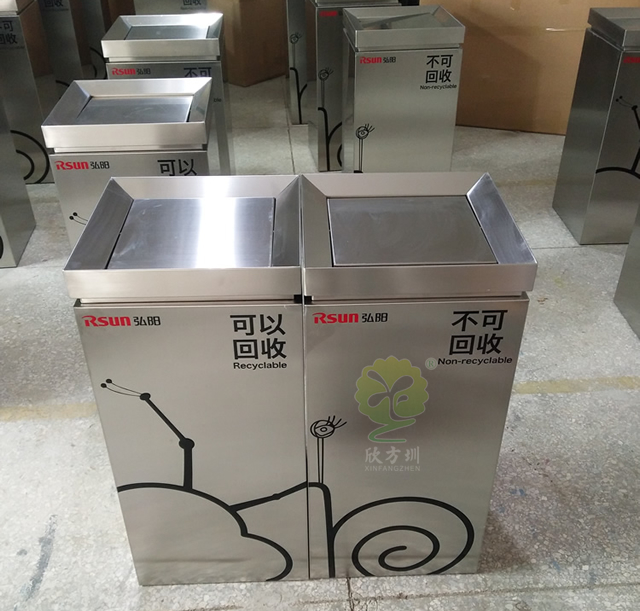 不銹鋼室內(nèi)分類(lèi)垃圾桶 不銹鋼室內(nèi)分類(lèi)垃圾桶