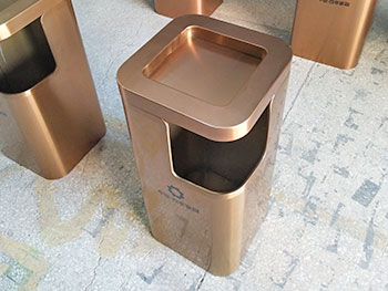 物業(yè)室內(nèi)電鍍方形不銹鋼垃圾桶主圖