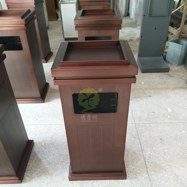 物業(yè)電梯口方形不銹鋼果皮箱