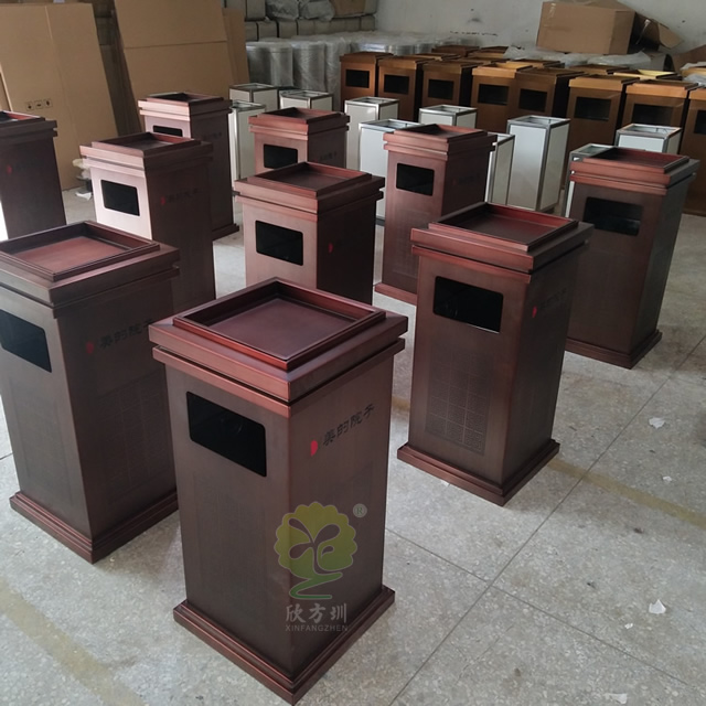 物業(yè)電梯口方形不銹鋼果皮箱