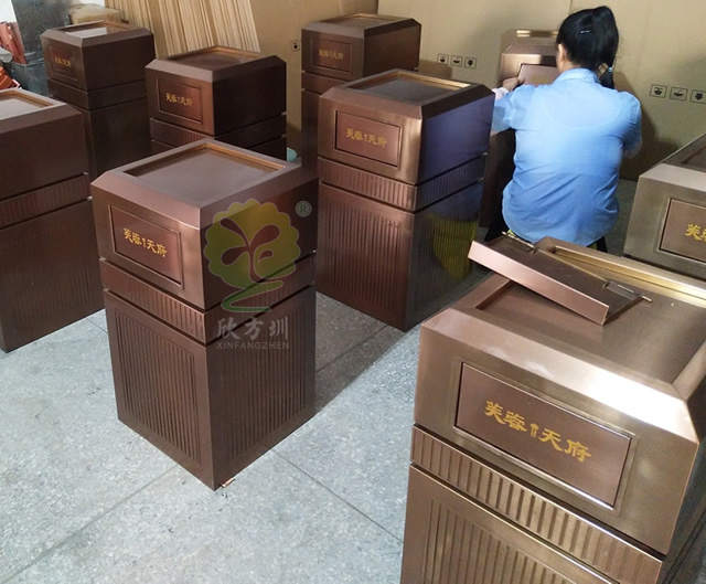 室內(nèi)高檔電鍍古銅色不銹鋼垃圾桶 室內(nèi)高檔電鍍古銅色不銹鋼垃圾桶